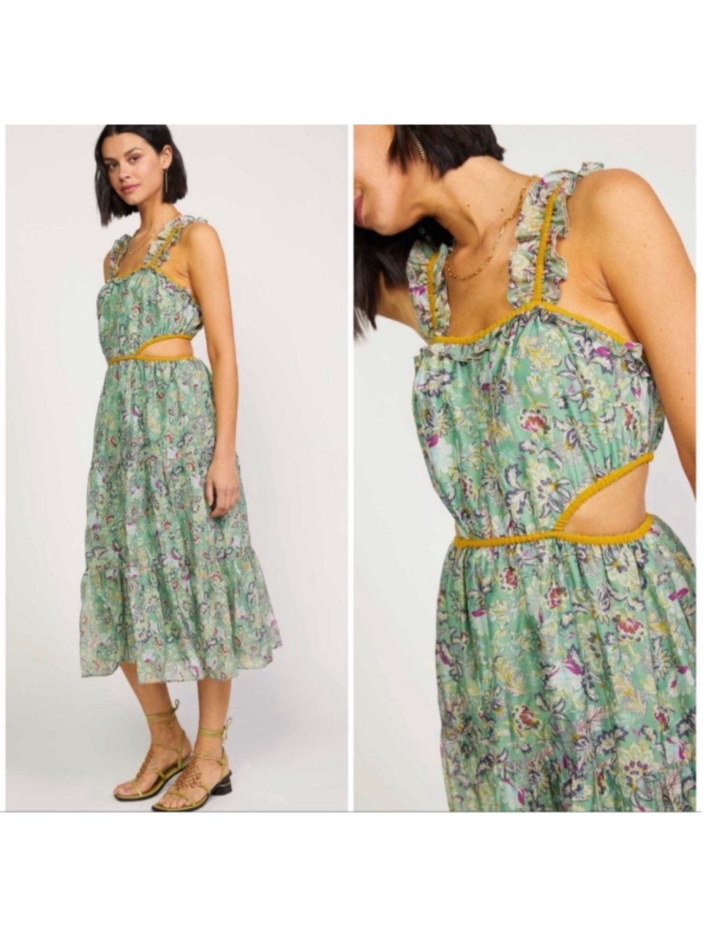 Current Air Lasalle Open Back Midi Dress Size L
